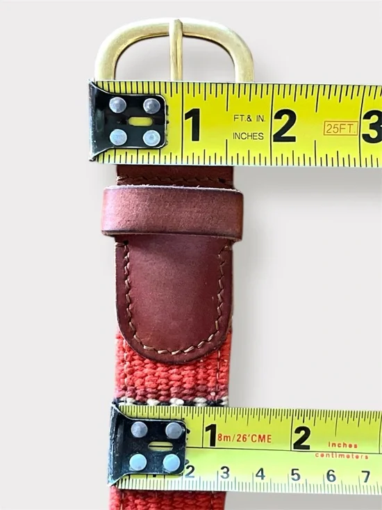 Lucky Brand Woven Leather Trim Belt 29-33 Inches - Picture 11 of 12
